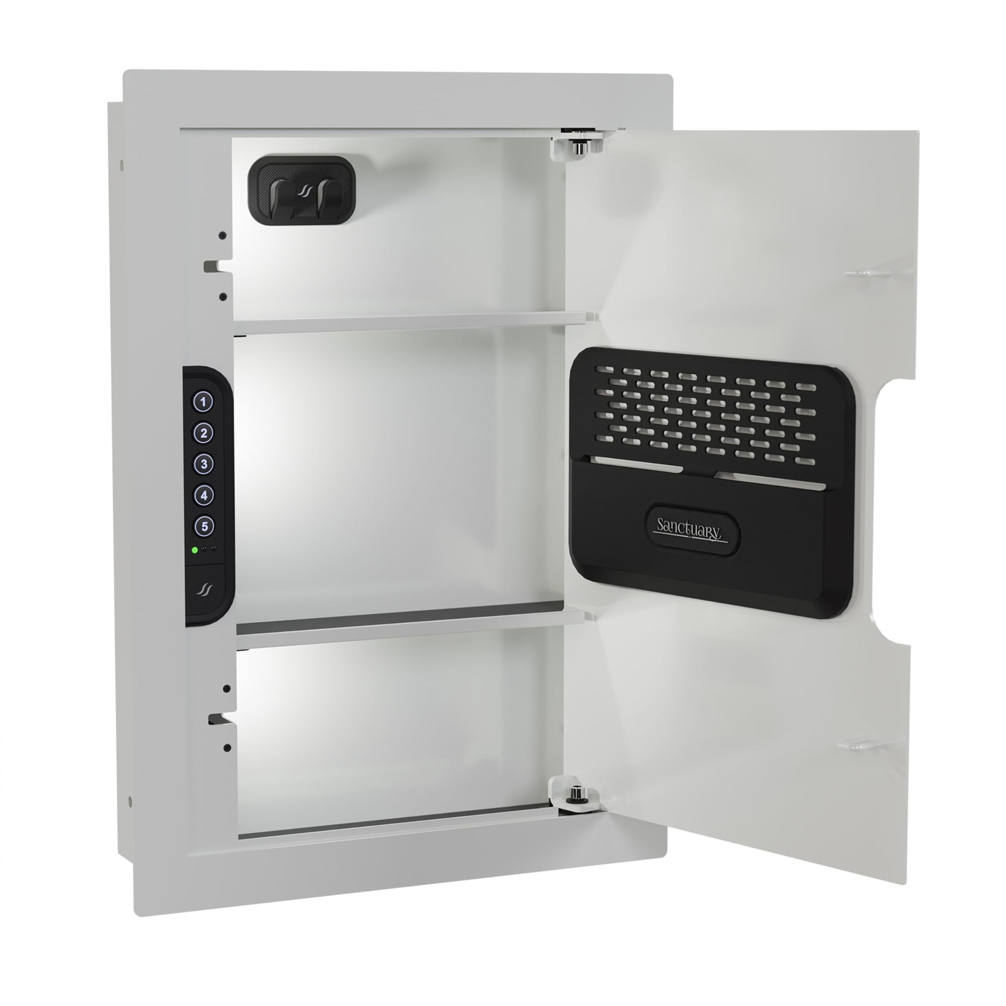 In-Wall Sanctuary Vault with Electronic Lock, Matte White