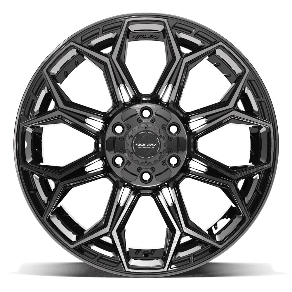 4PLAY Wheels 20 Inch Rim 4P83 Fits 6x135 & 6x139.7 20x10 Gloss Black Brushed with Tinted Clear (1)