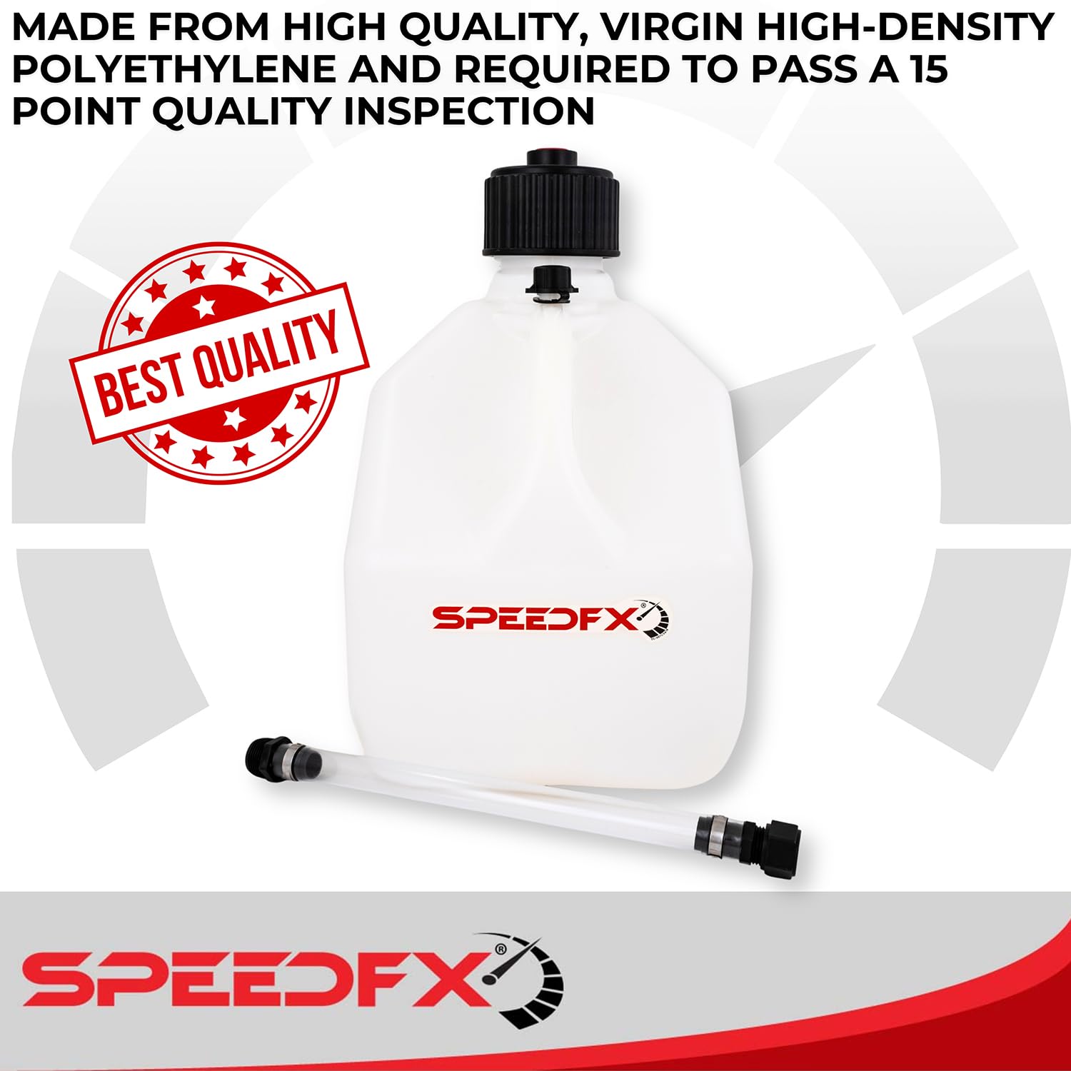 Speedfx 8731 Liquid Storage Container, Square Shape, 3 Gallon Capacity, White, Plastic