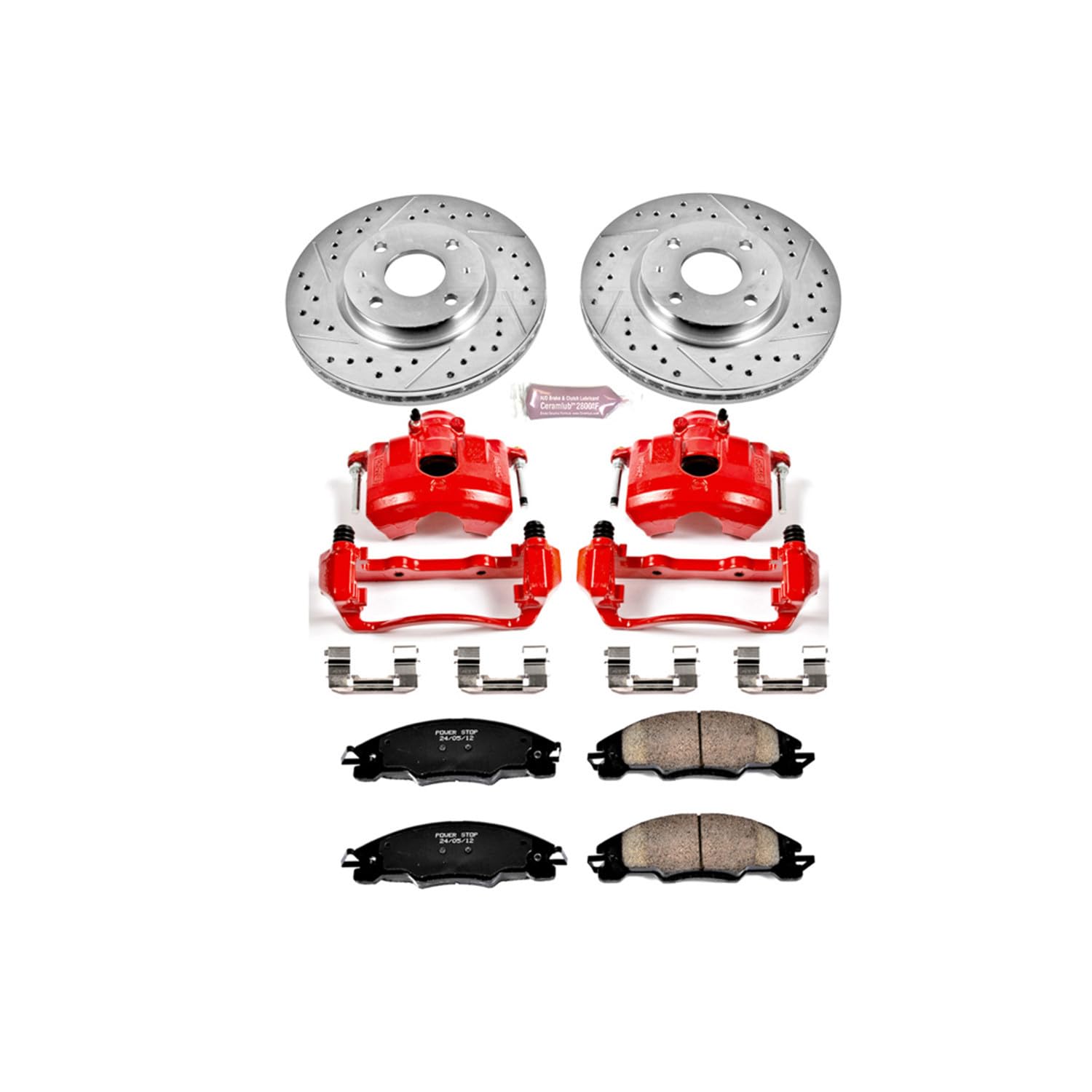 Power Stop 1-Click Performance Brake Kit with Caliper For Ford Focus KC4726 2008-2011 [Model Specific]