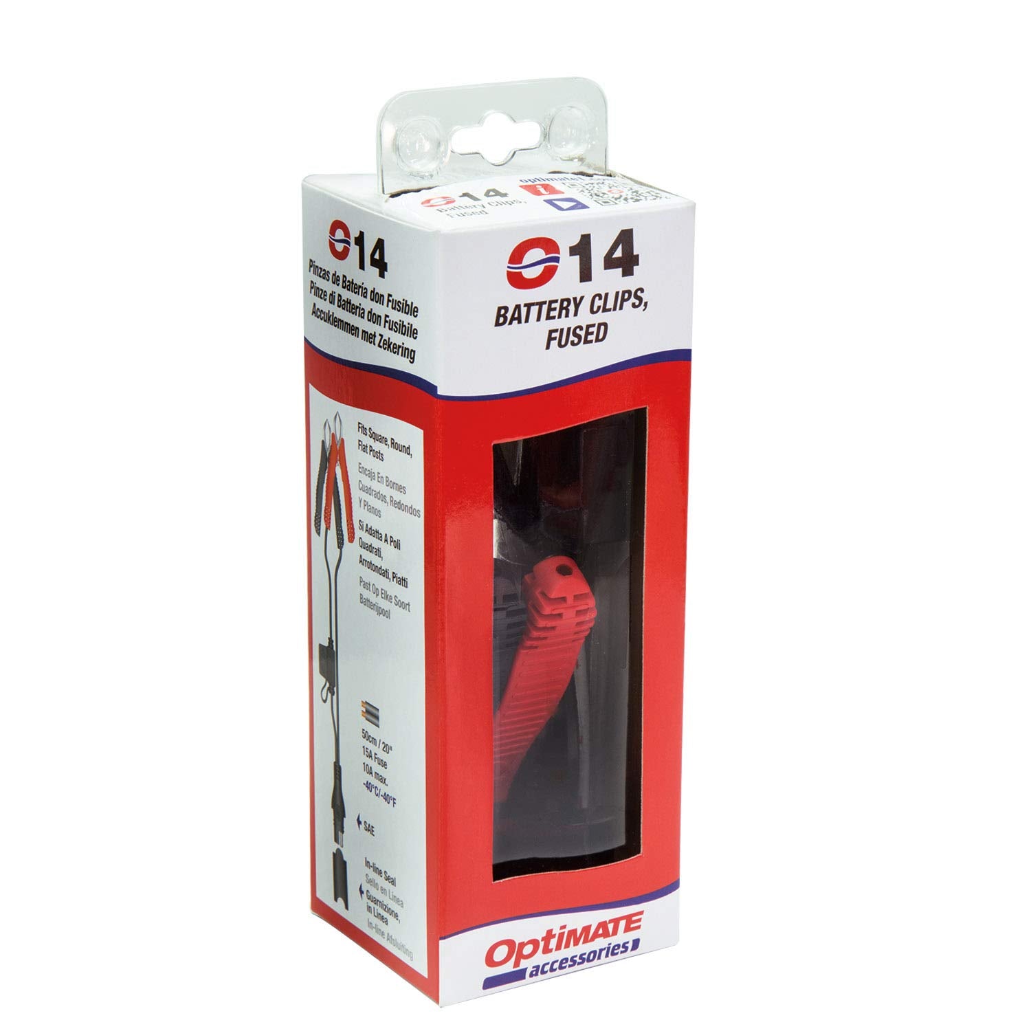 Optimate TECMATE Cable O-14, Battery Clips with Fuse, powersport