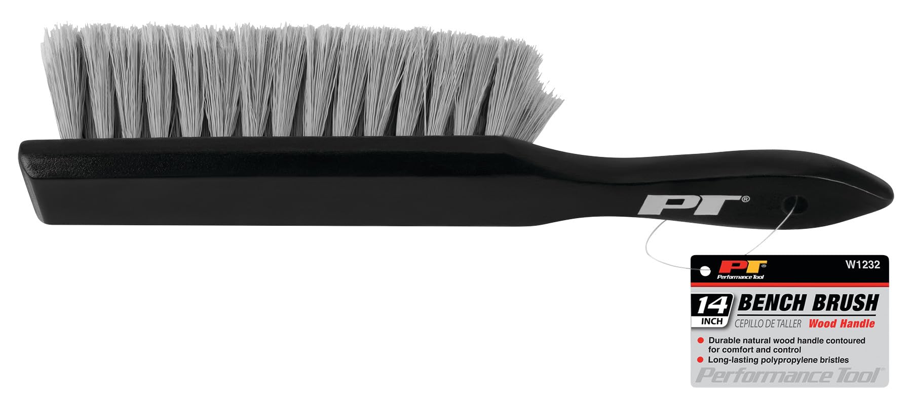 W1232 Performance Tool 14" Wood Handle Bench Brush