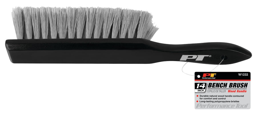W1232 Performance Tool 14" Wood Handle Bench Brush