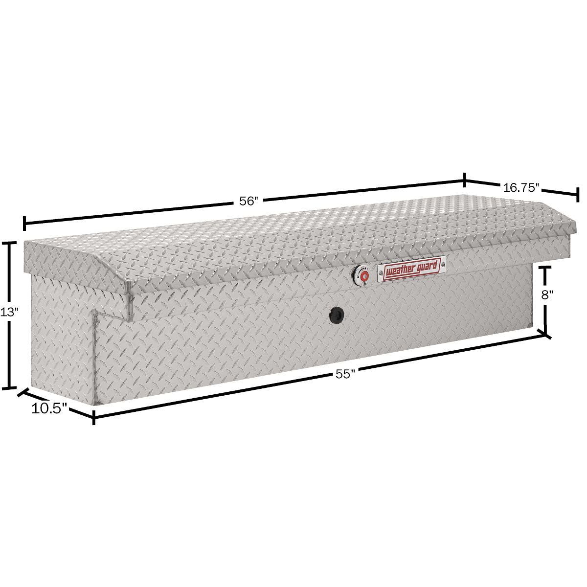 Weather Guard 56in Low Profile Model 178-0-04 Lo-Side Box, Aluminum, Clear, 4.0 cu ft