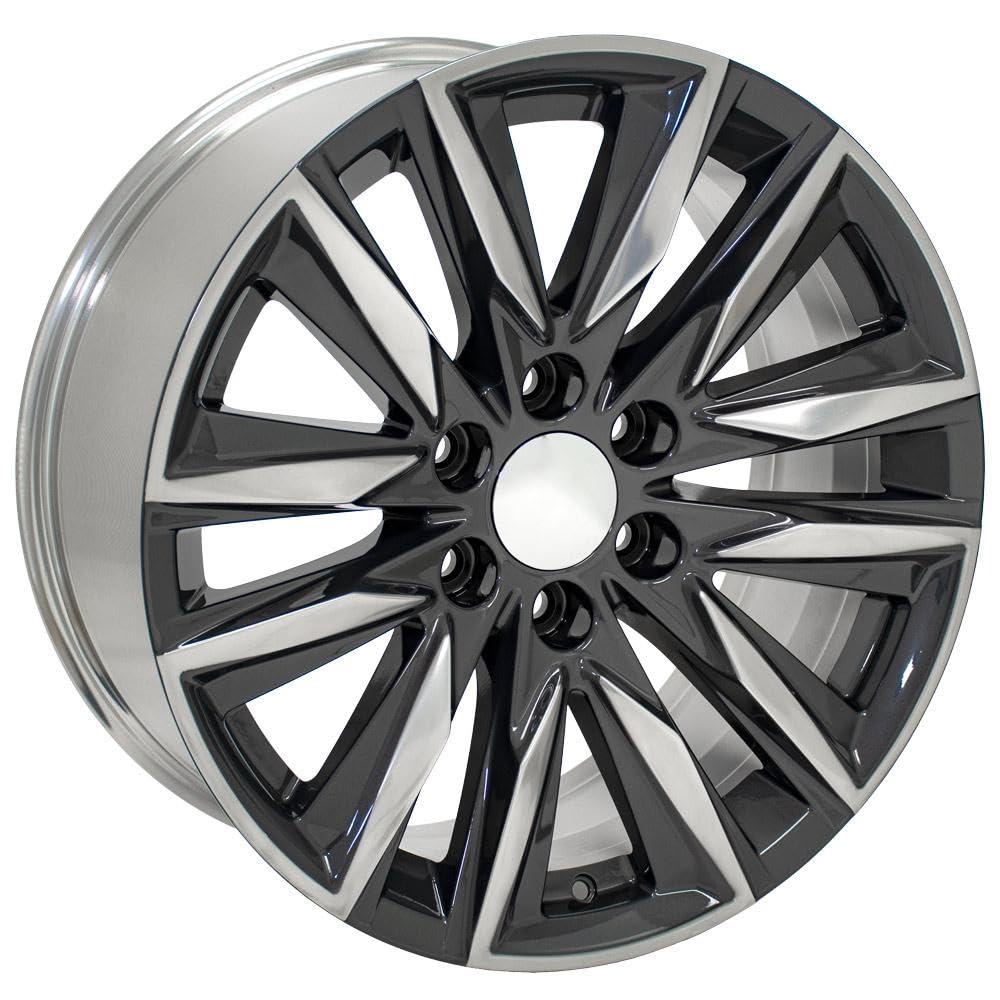 20 Inch OE Wheels CA91 Rim Fits Escalade Sport Style 20x9 Gloss Gunmetal with Polished Face - Hollander 4869 (1)