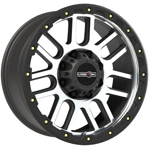 Black VISION OFF-ROAD NEMESIS Wheel with Matte MACHINED FACE (0 x 9. inches /8 x 180 mm, 10 mm Offset)