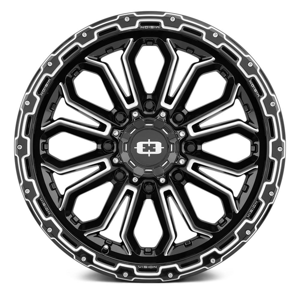 18x9 Vision 405 Korupt 8x170-12mm Black/Milled Wheel Rim 18" Inch