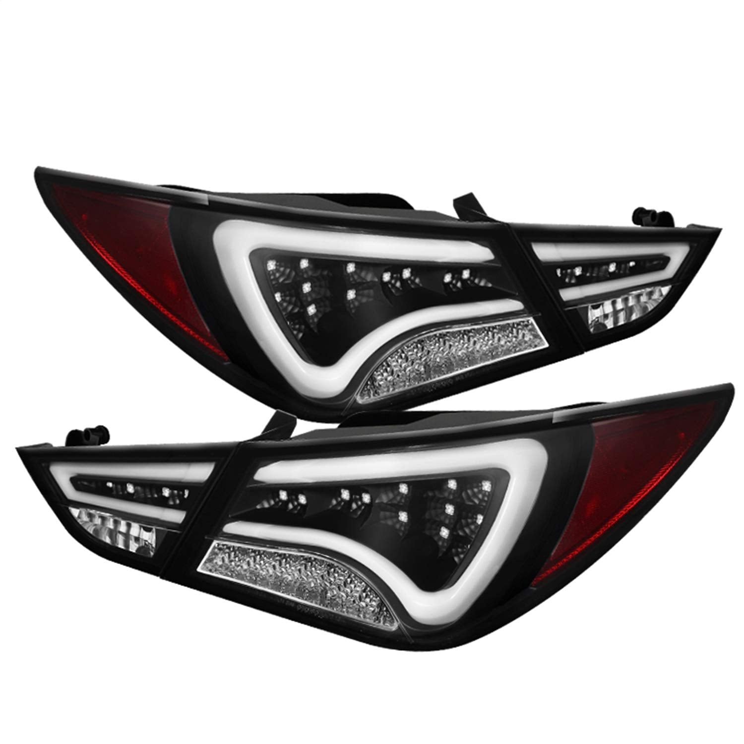 LED Tail Lights Black/Clear Spyder Auto 5075246