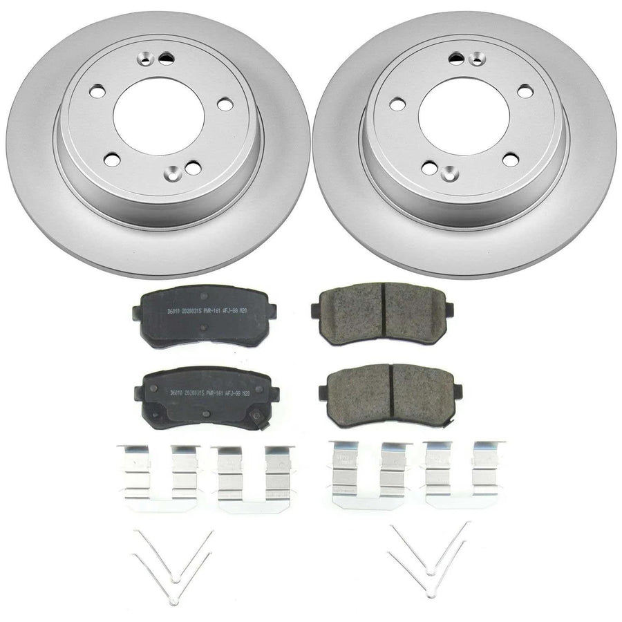 Power Stop Z17 CRK8277 Rear Coated Rotor Brake Kit-Coated Rotors and Ceramic Brake Pads For Hyundai Kona 2018-2022 [Model Specific]
