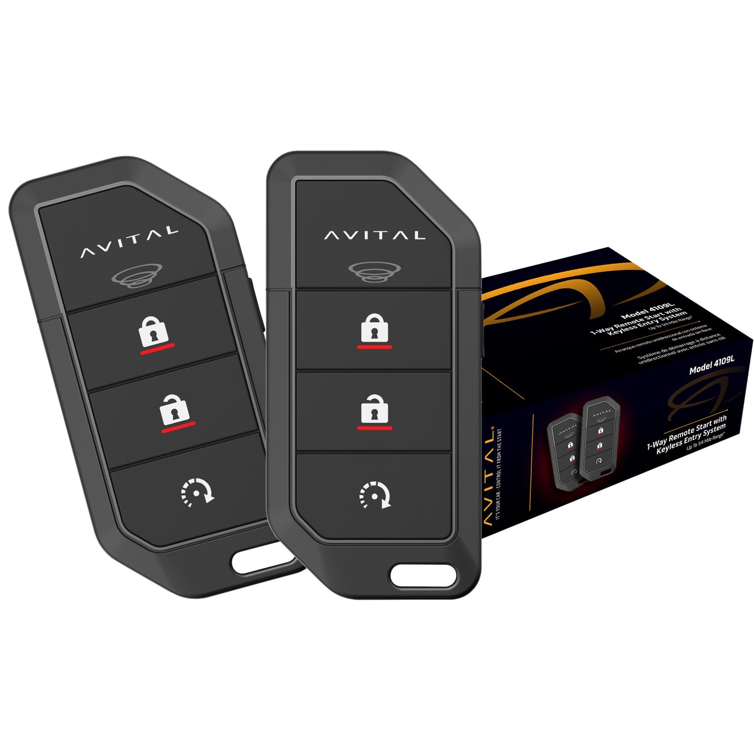 1-Way Remote Start System Avital 4109L with Two 4-Button Remotes