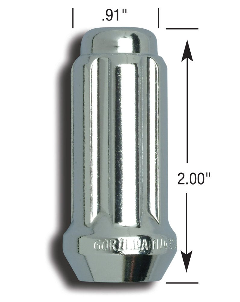 Small Diameter Gorilla Automotive Duplex Acorn Chrome 8 Lug Kit (14mm x 1.50 Thread Size) - Pack of 32