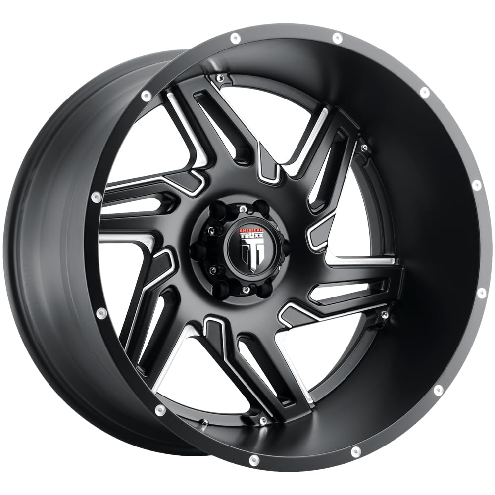 AT186-22236M-44 American Truxx Spurs Black/Milled 22X12 6-135 -44mm 87.1mm