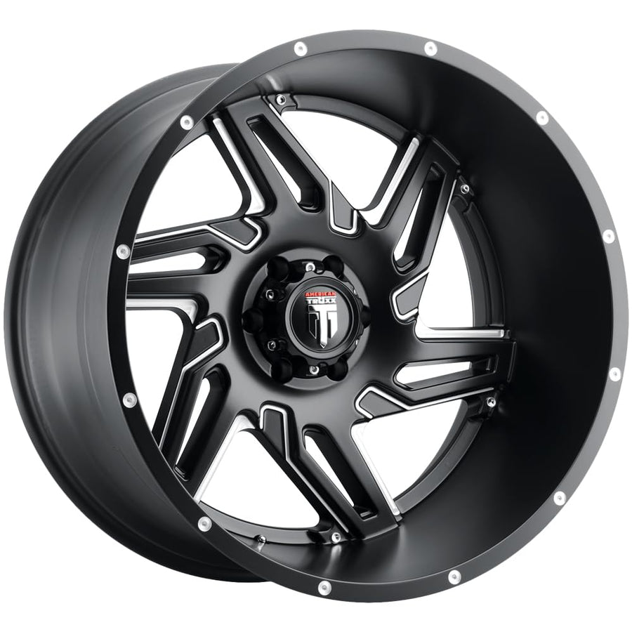 AT186-22236M-44 American Truxx Spurs Black/Milled 22X12 6-135 -44mm 87.1mm