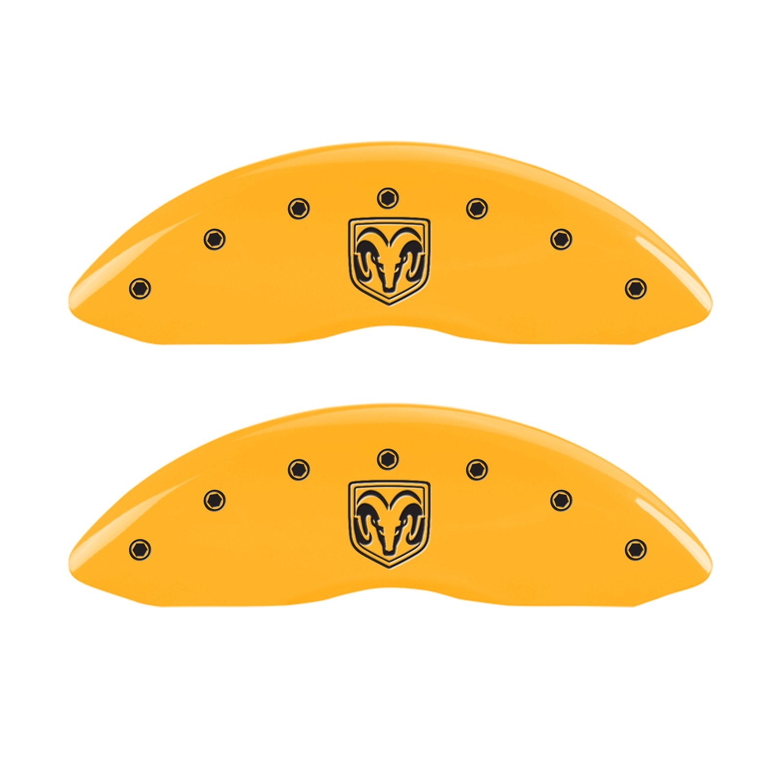MGP Caliper Covers Yellow 12043SRMHYL Front/Rear Caliper Cover, Set of 4 (Ram)