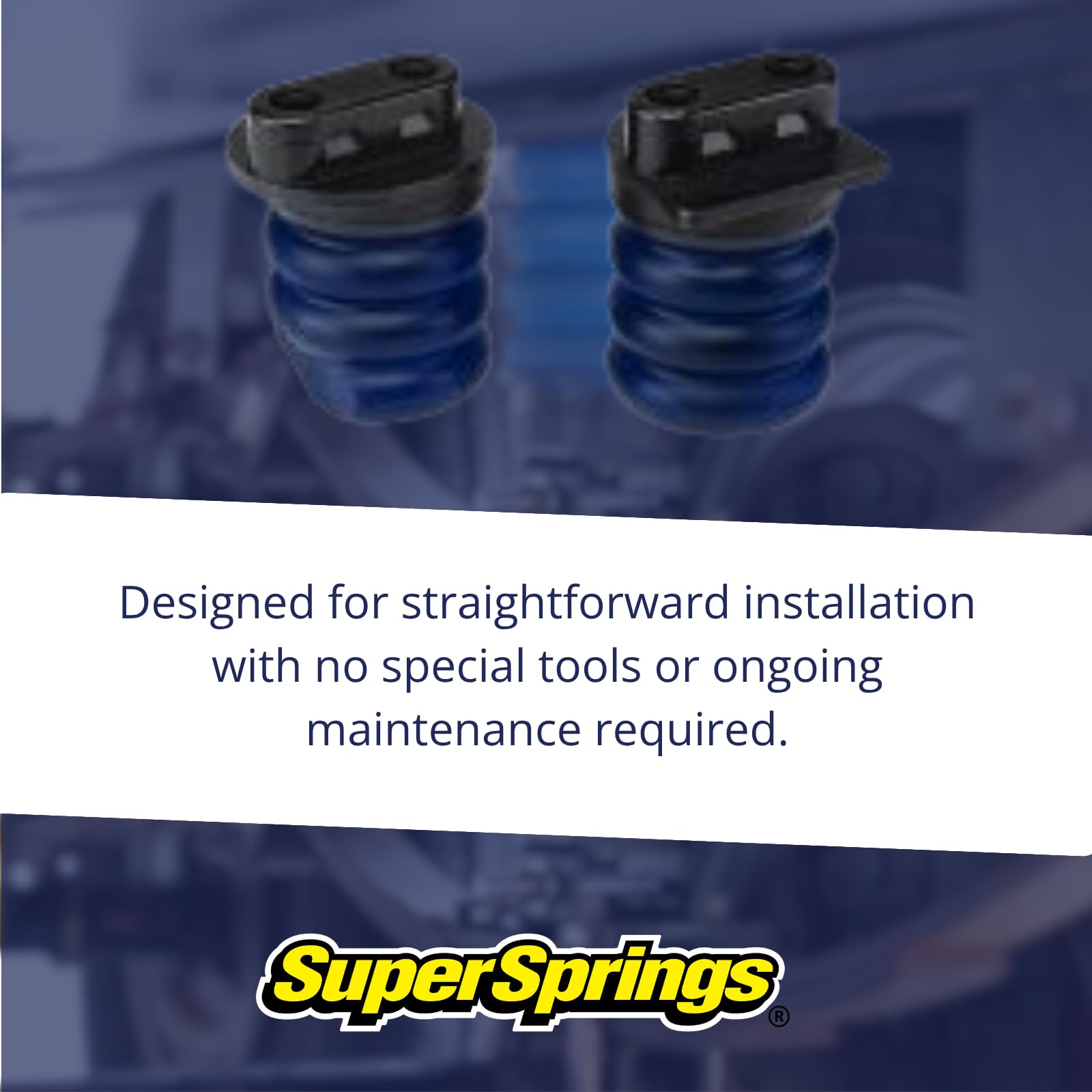 SumoSprings Front for Dodge RAM 2500|3500 | SuperSprings SSF-302-40 | Left/Right Pair | 800 (lb) Capacity at 50% Compression | Made in the USA, Blue