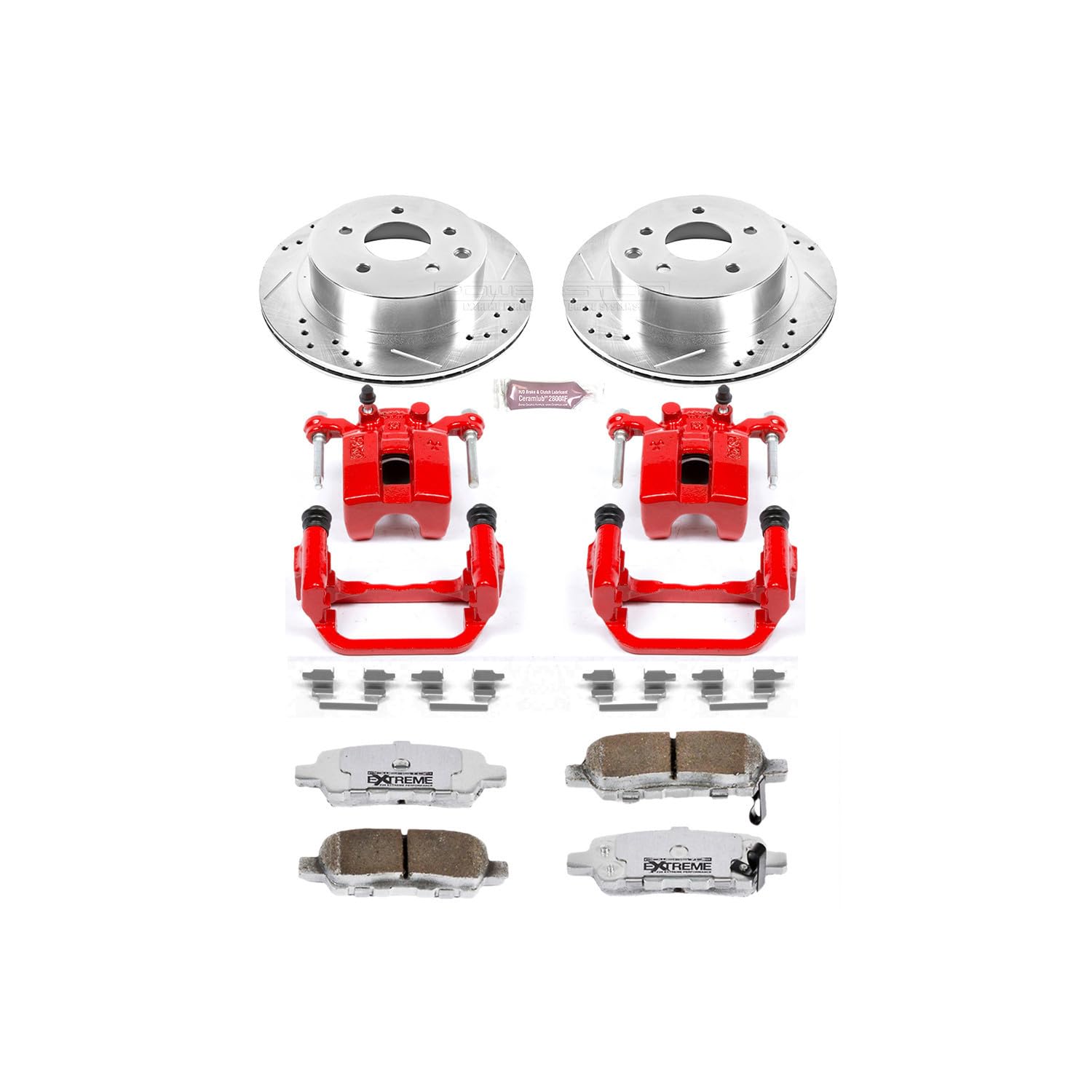 Power Stop KC103-26 Z26 Street Warrior Rear Brake Kit Infiniti Nissan For INFINITI G35 2003-2005, Nissan 350Z 2003-2005 [Model Specific]