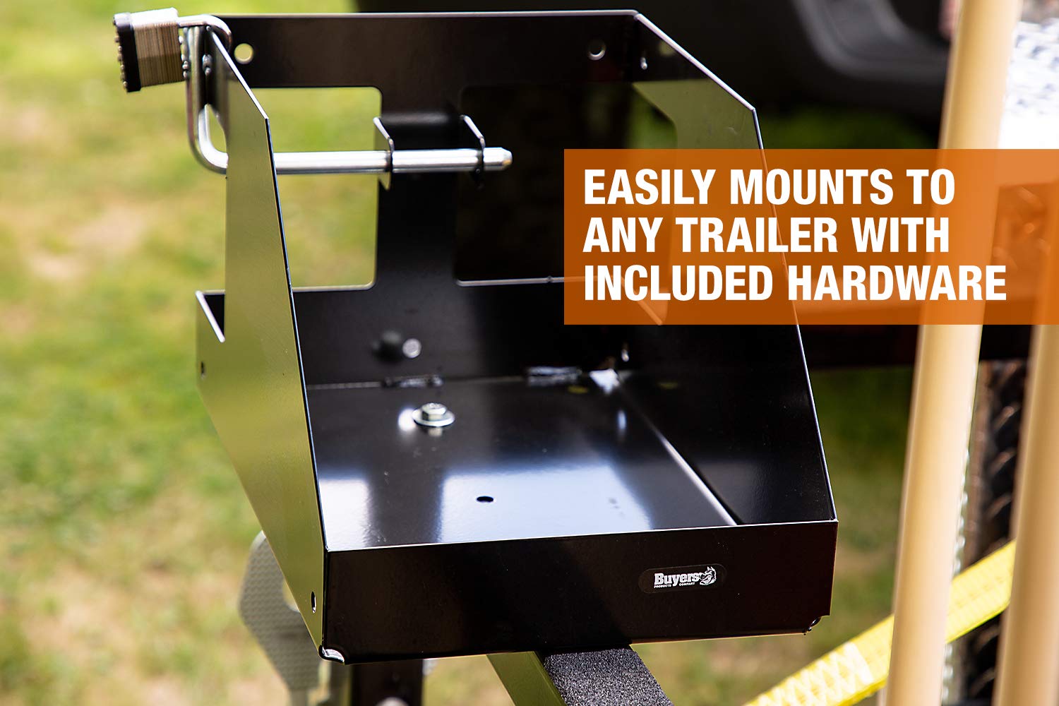 Locking Rack Buyers Products LT32 Gas Container Holder For Open & Closed Landscape Trailers, Made In The USA, Lawn Care Equipment, Secure Storage For Landscape Tools
