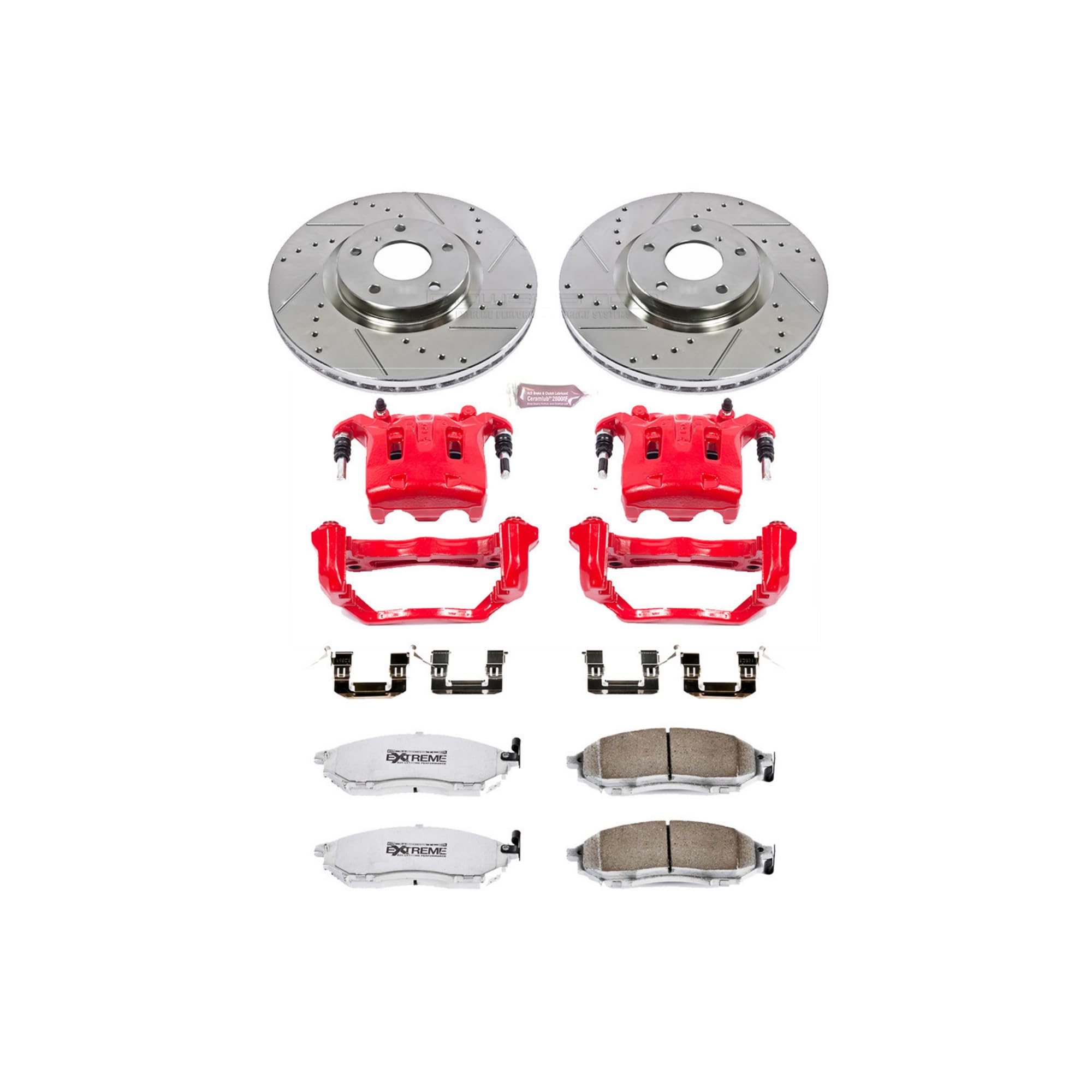 Power Stop Front Z26 Street Warrior Brake Kit KC112B-26 For EX35, E, G25, G35, G37, M35, M35h, M37, M45, M56, INFINITI, Q70, Q70L, QX50, QX70, 370Z [Model Specific]