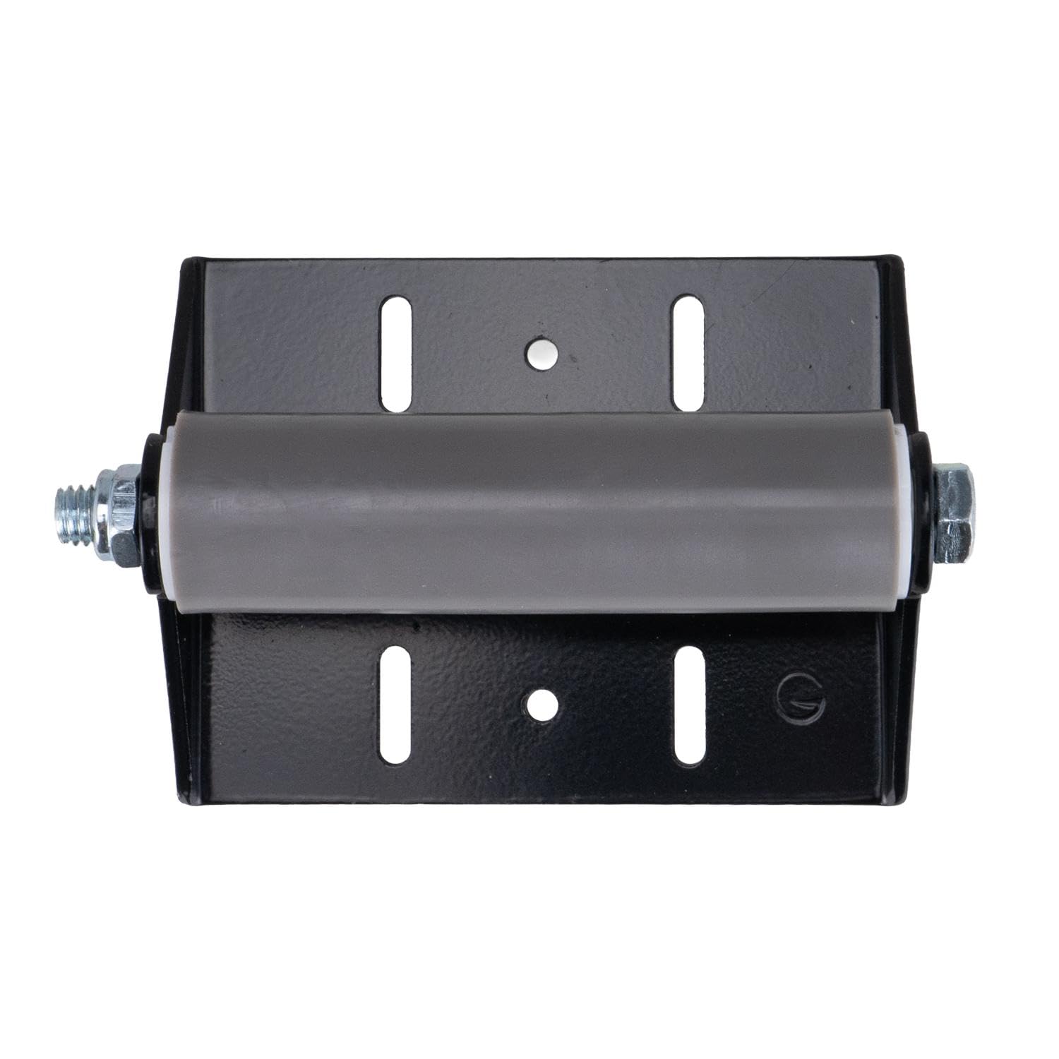 SURFACE MOUNT SLIDE OUT ROLLER, MODEL#648 W/SINGLE GRAY ROLLER, POWDER COAT BLA