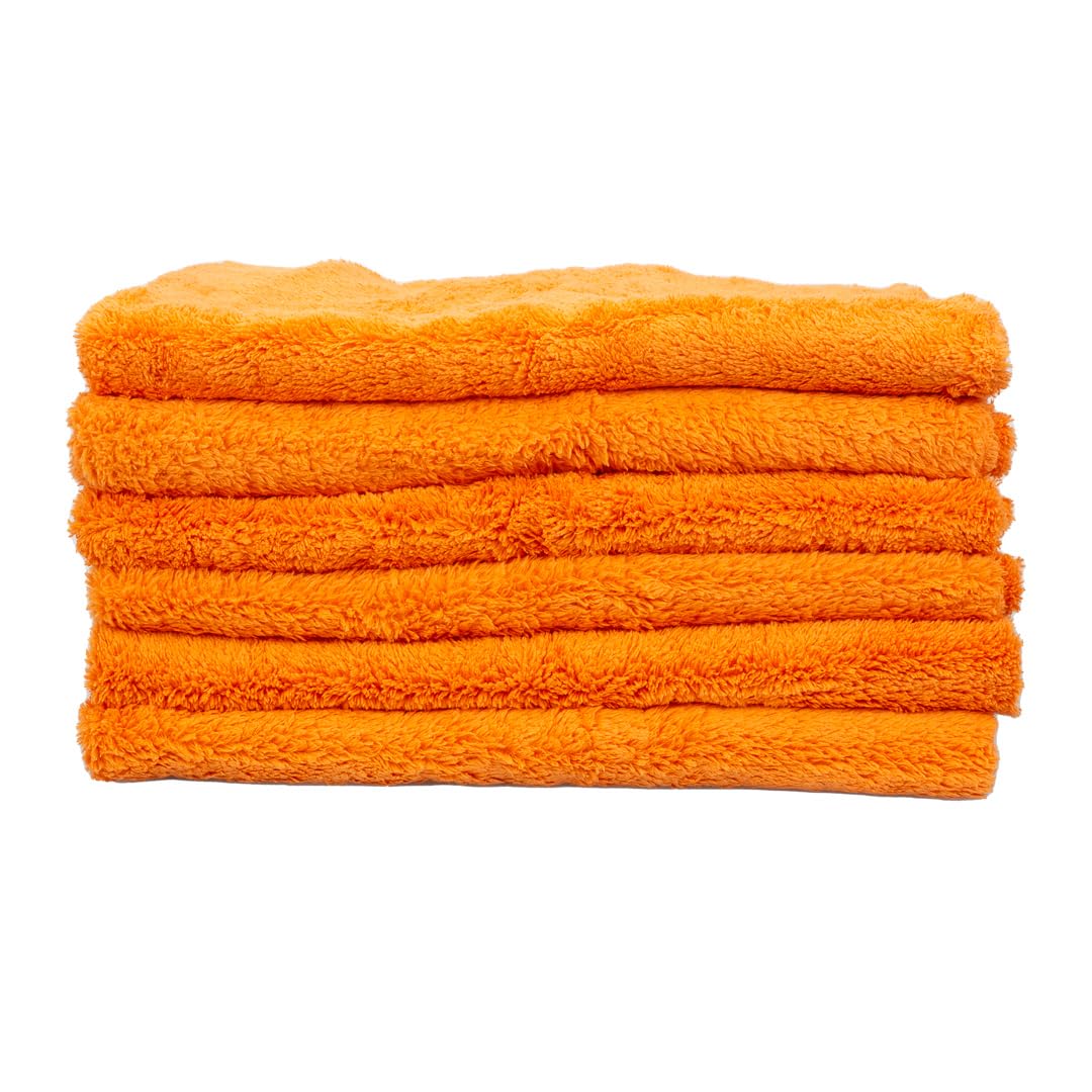 500GSM Maxshine 16" x 24" Universal 3-Pack Orange Edgeless Microfiber Towel – Ultra-Soft & High Absorbency – Ideal for Car Detailing, Polishing & Finishing – Lint-Free Cleaning Cloth