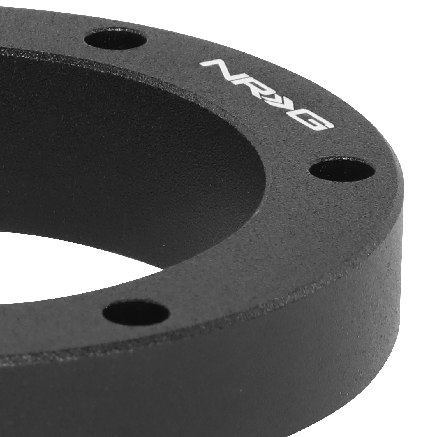 NRG Innovations Semi-Universal Steering Wheel 1/2" Spacer No Threads, 6061 Aluminum Hub Extension Spacer w/Horn Space, 6x70mm Bolt Patterns, Black, NRG-SRK-520BK