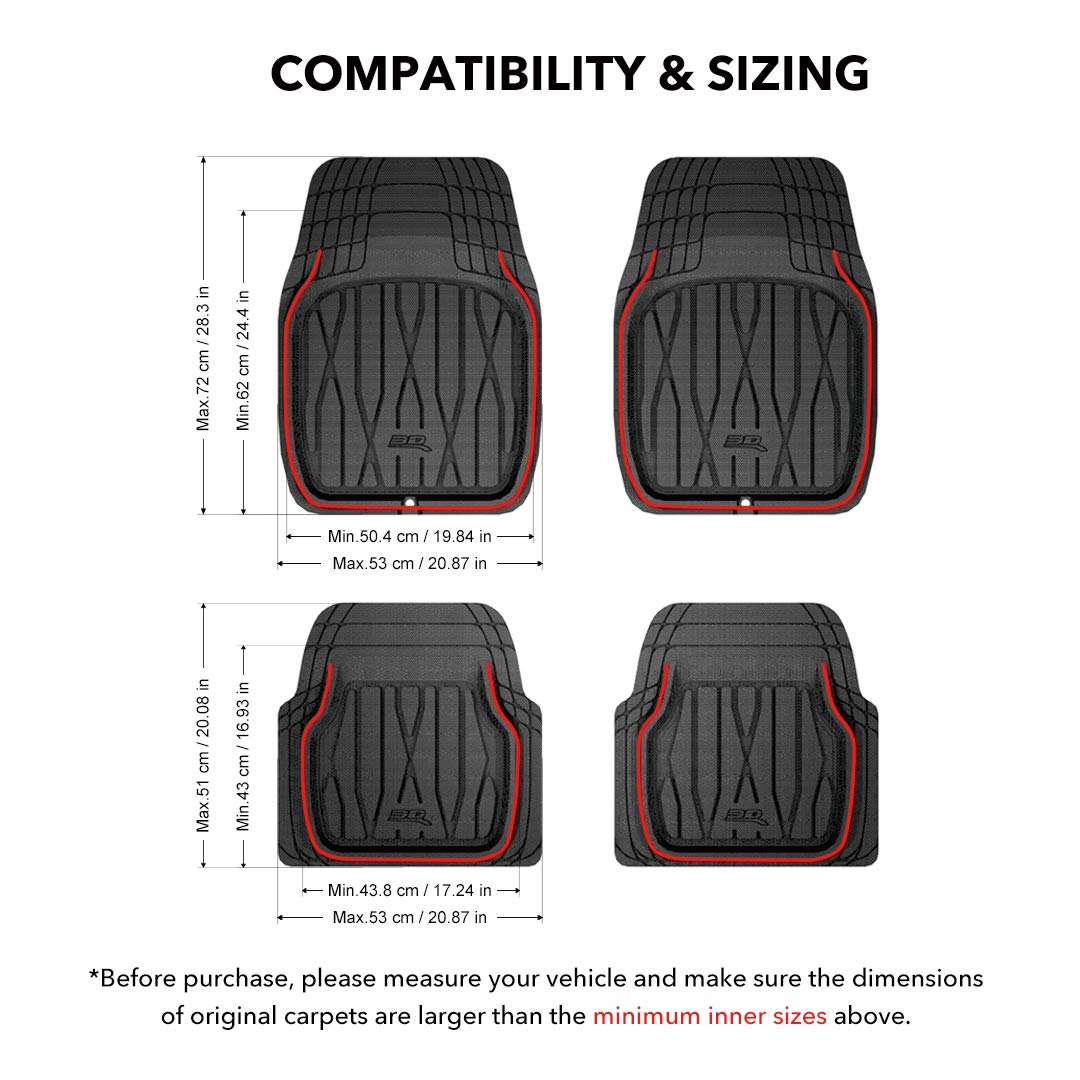 Universal 3D MAXpider All-Weather Hybrid Rubber Floor Mats for Cars Trucks SUV (Large)