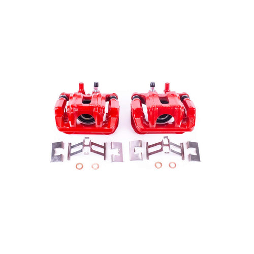 Power Stop Pair of High-Temp Red Powder Coated Rear Calipers For Acura RDX 2010-2012, Honda CR-V 2007-2011 [Model Specific]