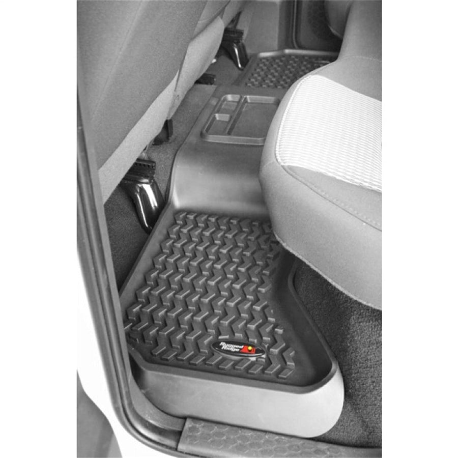 Rugged Ridge Rear Floor Liners | RAM 1500 Quad Cab | Black | 82953.10 | Fits 2002-2018 Dodge RAM 1500 Quad Cab