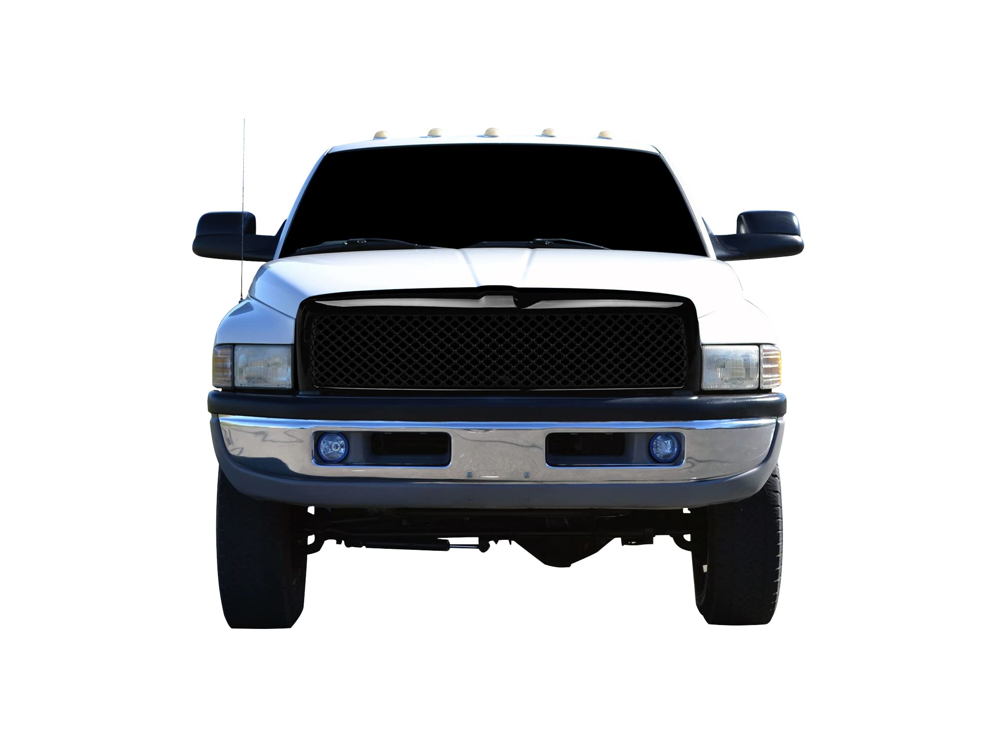 Mesh Front Hood Grille Armordillo USA 7169180 - Gloss Black Fits 1994-2001 Dodge Ram 1500