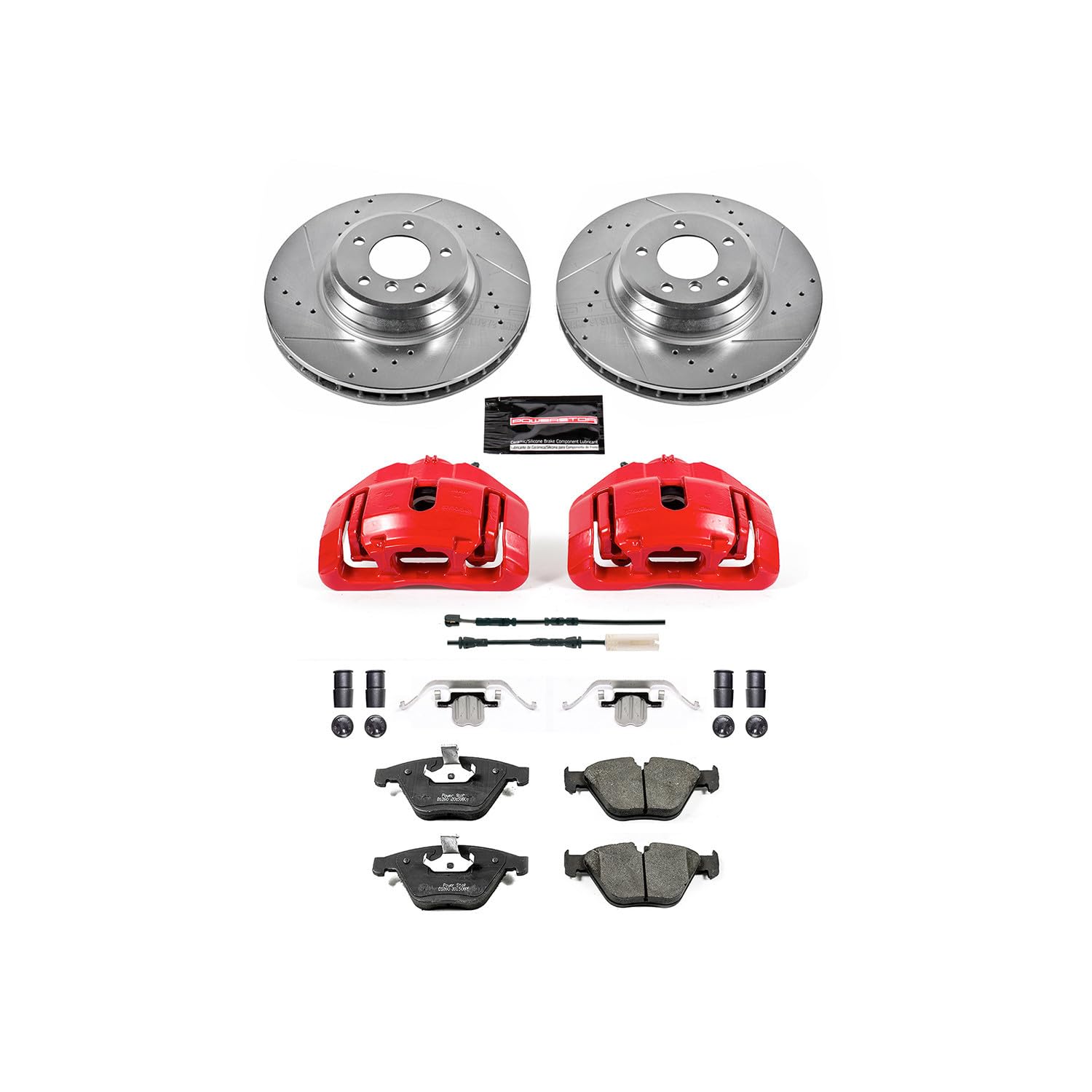 Power Stop Z23 Evolution Front Brake Caliper Kit KC7022- Brake Rotors, Carbon-Fiber Ceramic Brake Pads, Brake Calipers