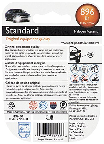 Philips Standard Halogen Replacement 896 Front Fog Bulb, 1 Pack