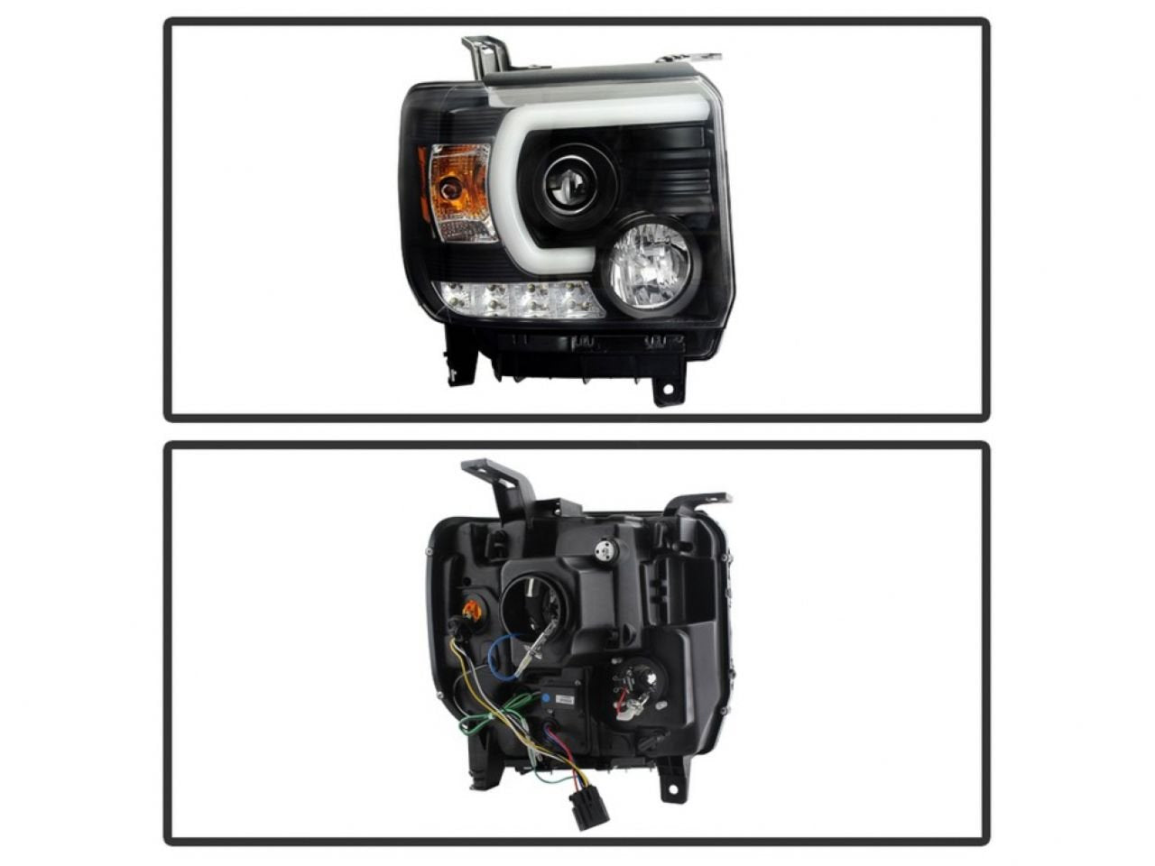 GMC Sierra Spyder Auto PRO-YD-GS14-LBDRL-BK Projector Headlight