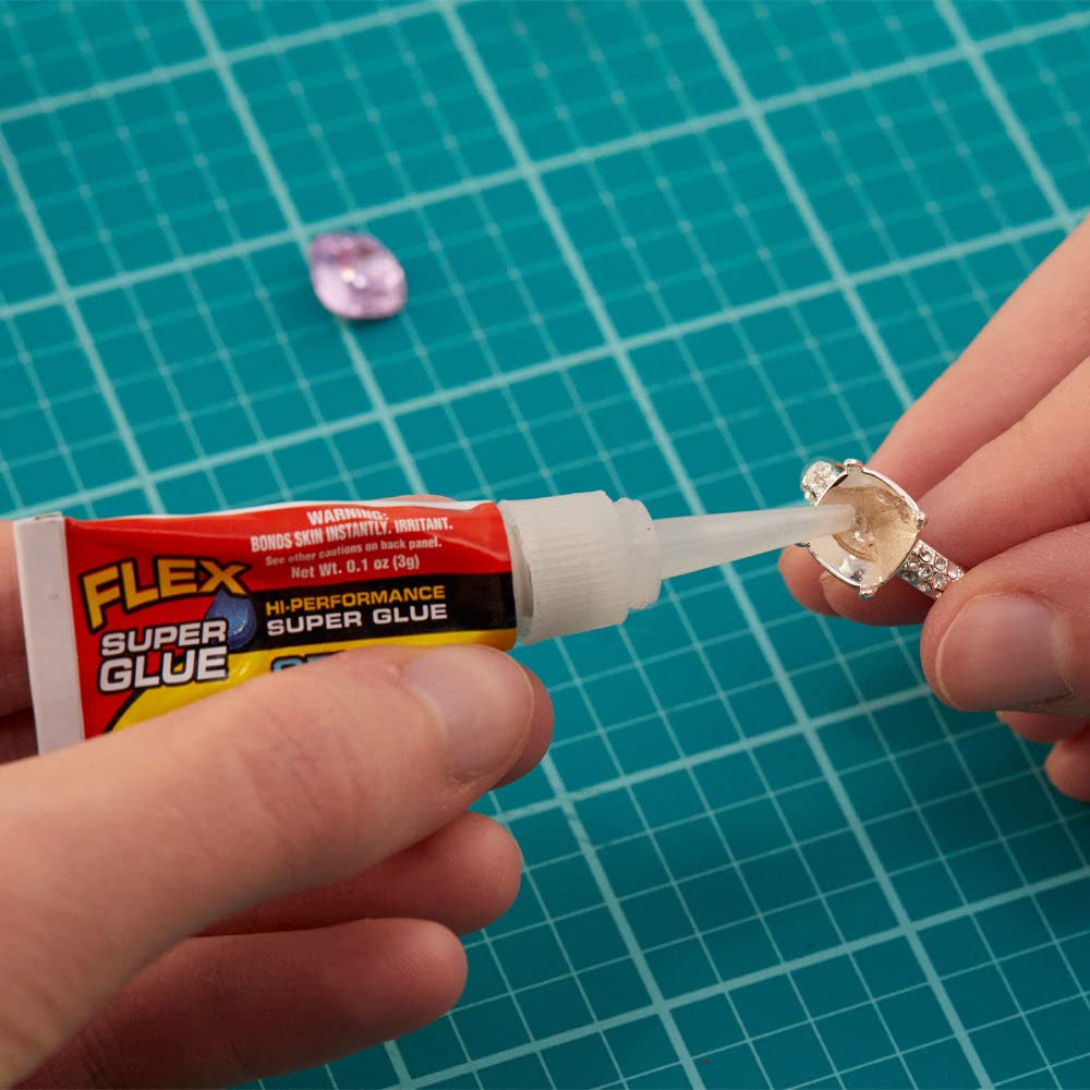 Flex Gel Super Glue, (2) 3 Gram Tubes, 1-Pack, Clear, Instant Bond, Quick Dry, Cyanoacrylate Adhesive, Precision Tip for Wood, Metal, Plastic, Crafts, Ceramic, and Toy Repairs