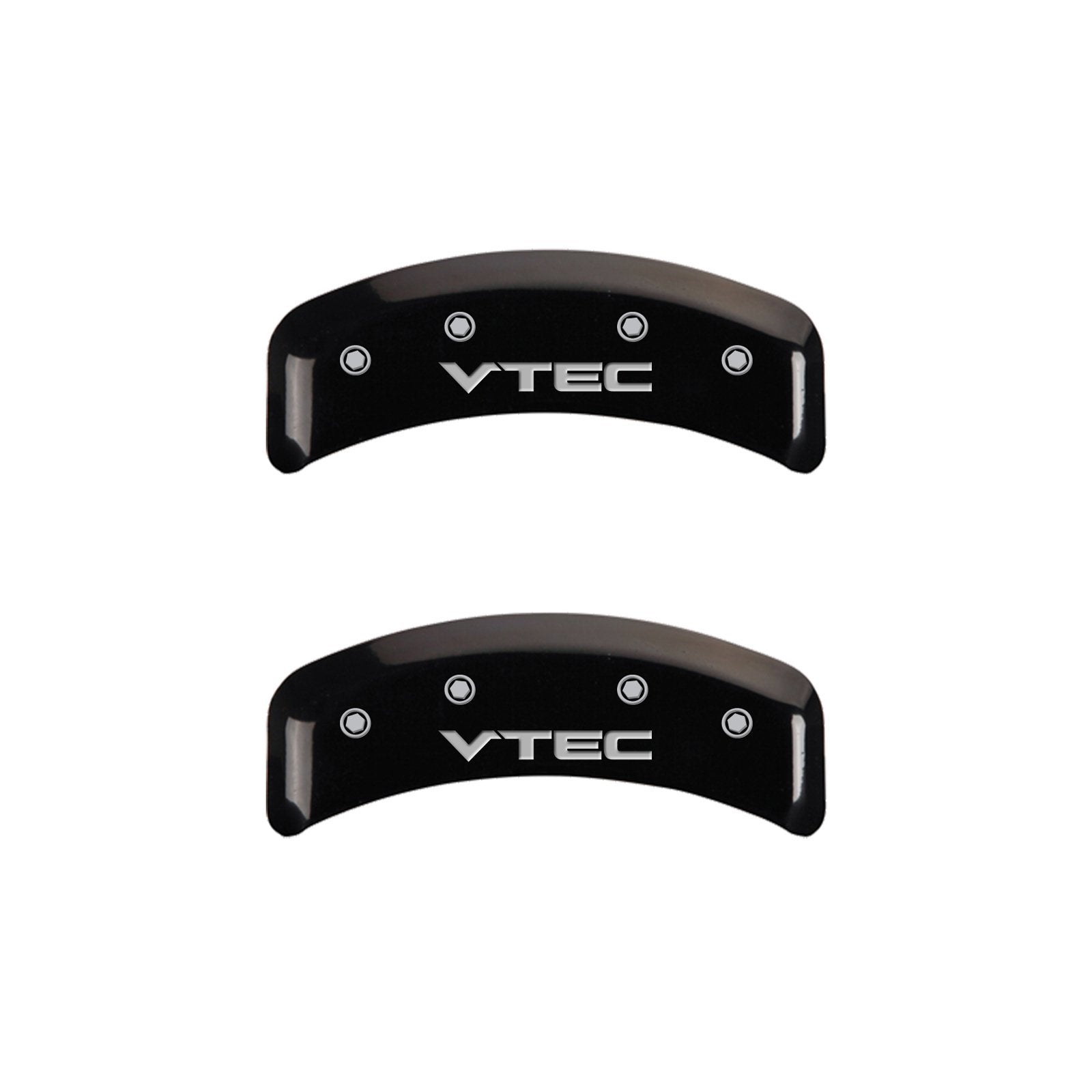 MGP Caliper Covers 20076SVTCBK Front and Rear Black Powder Coat Finish Caliper Cover, Set of 4 (Vtech Silver Characters, Engraved)