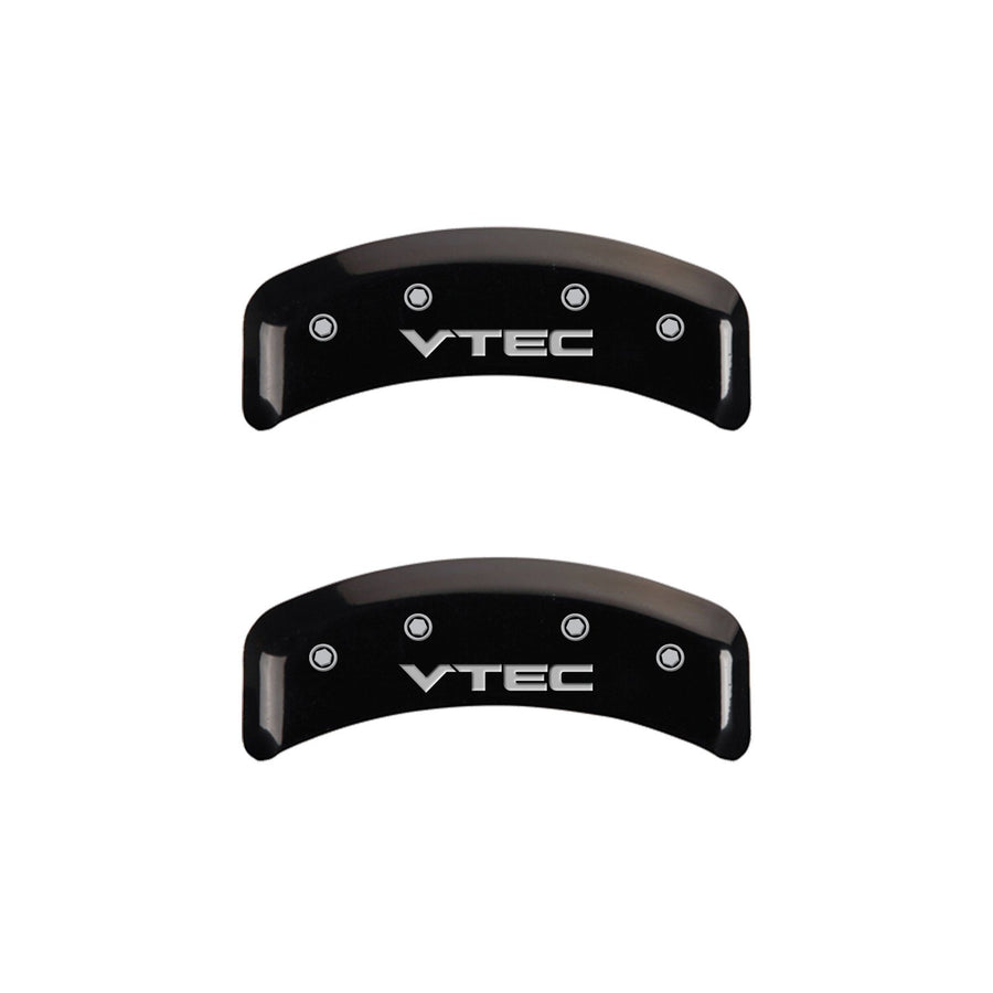 MGP Caliper Covers 20076SVTCBK Front and Rear Black Powder Coat Finish Caliper Cover, Set of 4 (Vtech Silver Characters, Engraved)