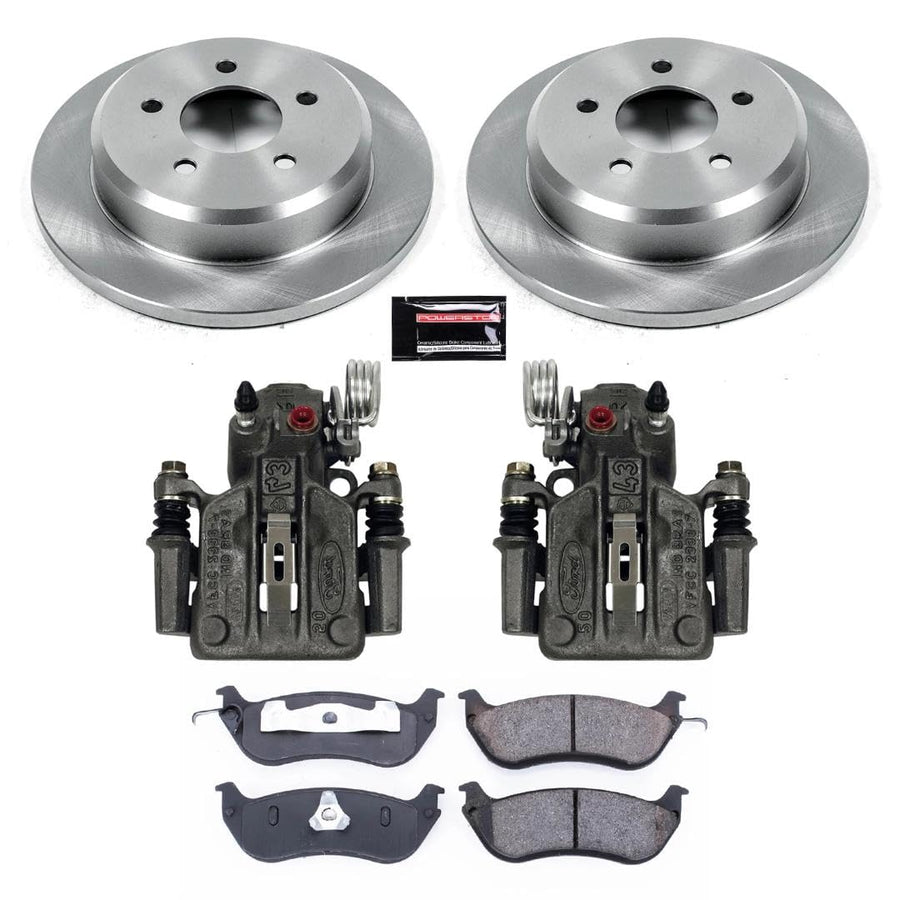 Power Stop KCOE1331 Rear Caliper Brake Kit- Brake Rotors, Ceramic Brake Pads and Brake Calipers For Ford Crown Victoria, Lincoln Town Car, Mercury Grand Marquis [Model Specific]