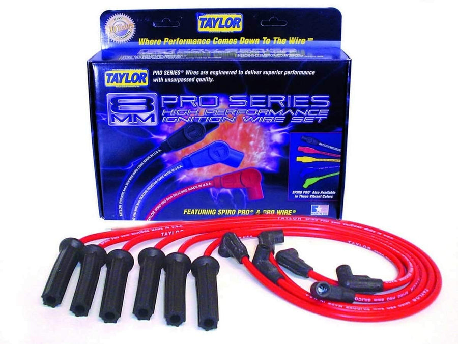 72200 Taylor Spiro-Pro Red Spark Plug Wire Set for 6-Cylinder Engine