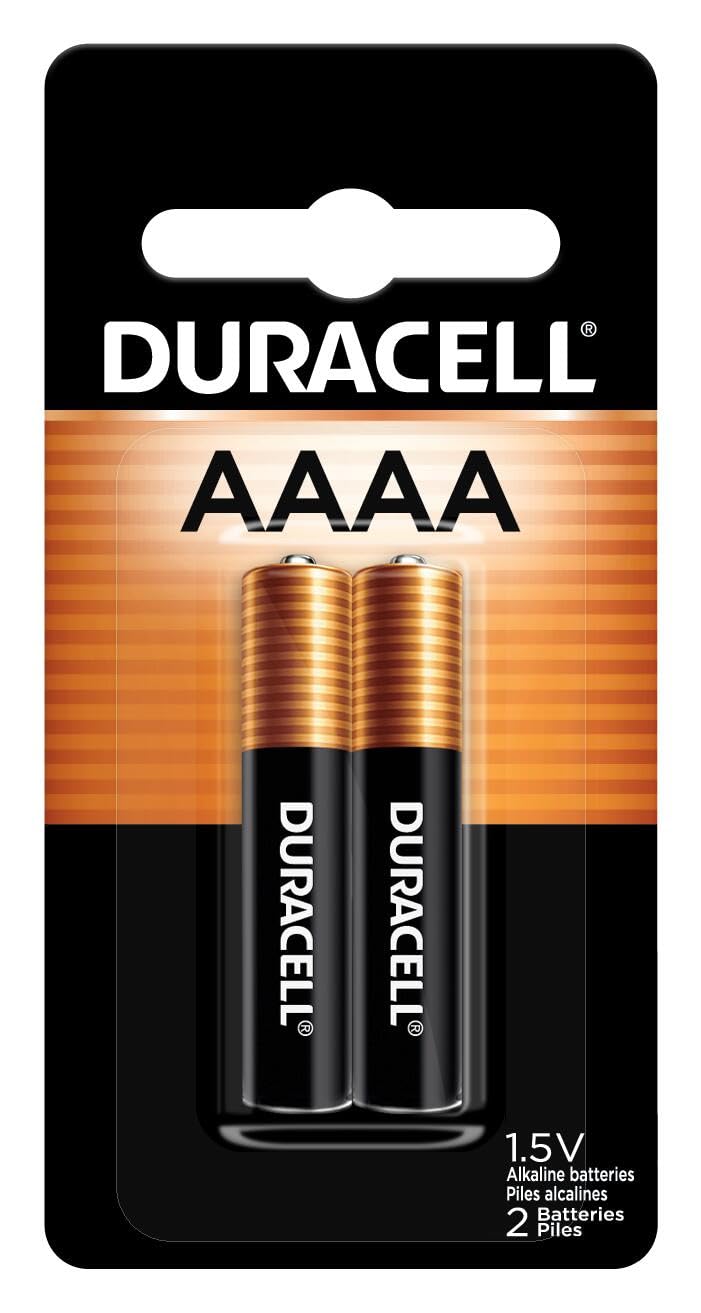 1.5V Duracell AAAA batteries, 2 Count (Pack of 1), Long-Lasting Alkaline 1.5V Batteries for Cameras, Styluses, Flashlights and More