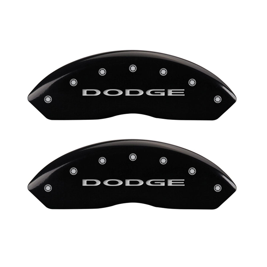 MGP Caliper Covers 12200SDD4BK Dodge Journey/Grand Caravan Fits 2011-2019 (Dual Piston Front Caliper) Dodge Engraved Caliper Cover with Black Powder Coat Finish, (Set of 4)