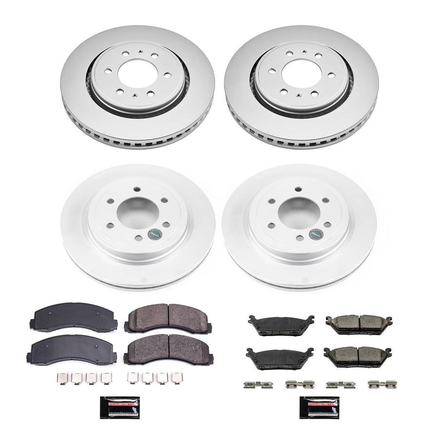 Power Stop Z17 Evolution Geomet Coated Brake Kit Front & Rear For Ford Expedition 2018-2021, Ford F-150 2018-2020, Lincoln Navigator 2018-2021 [Model Specific]