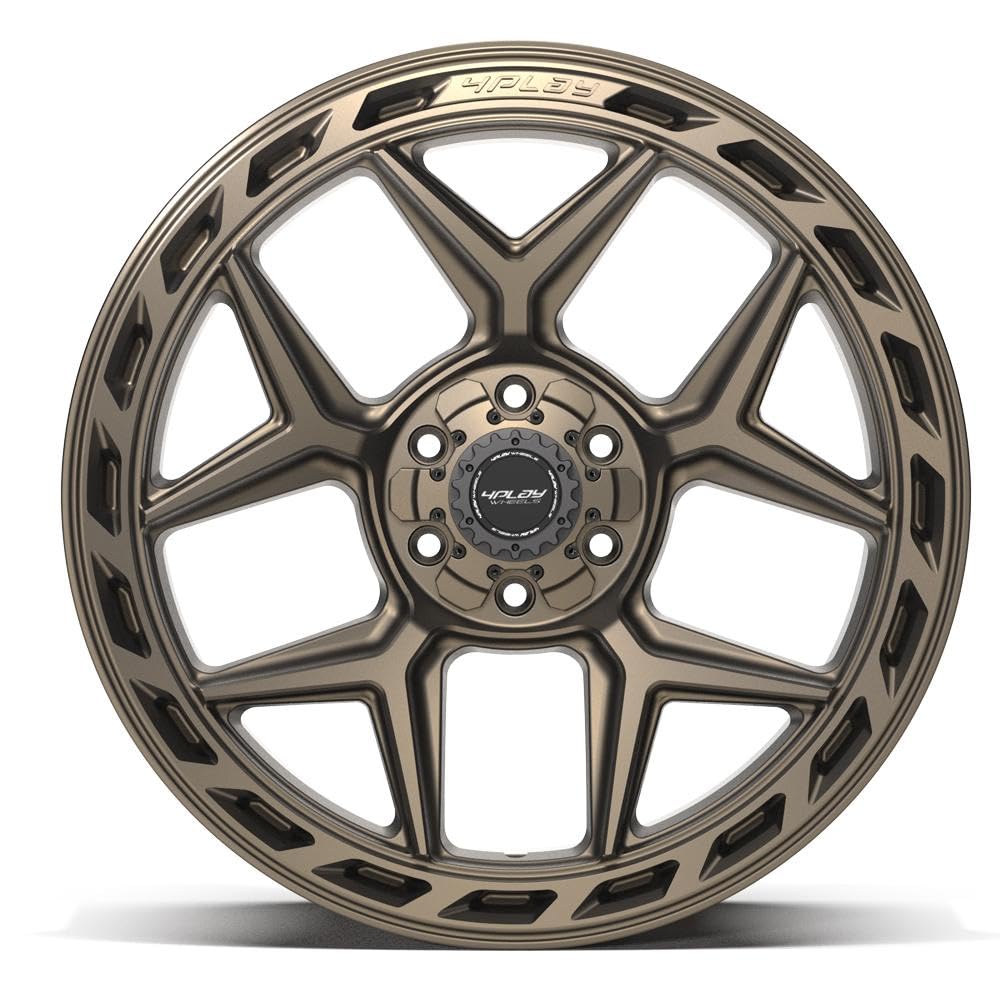 22 Inch 4PLAY Wheels Rim 4P55 Fits 6x135 & 6x139.7 22x10 Satin Bronze (1)