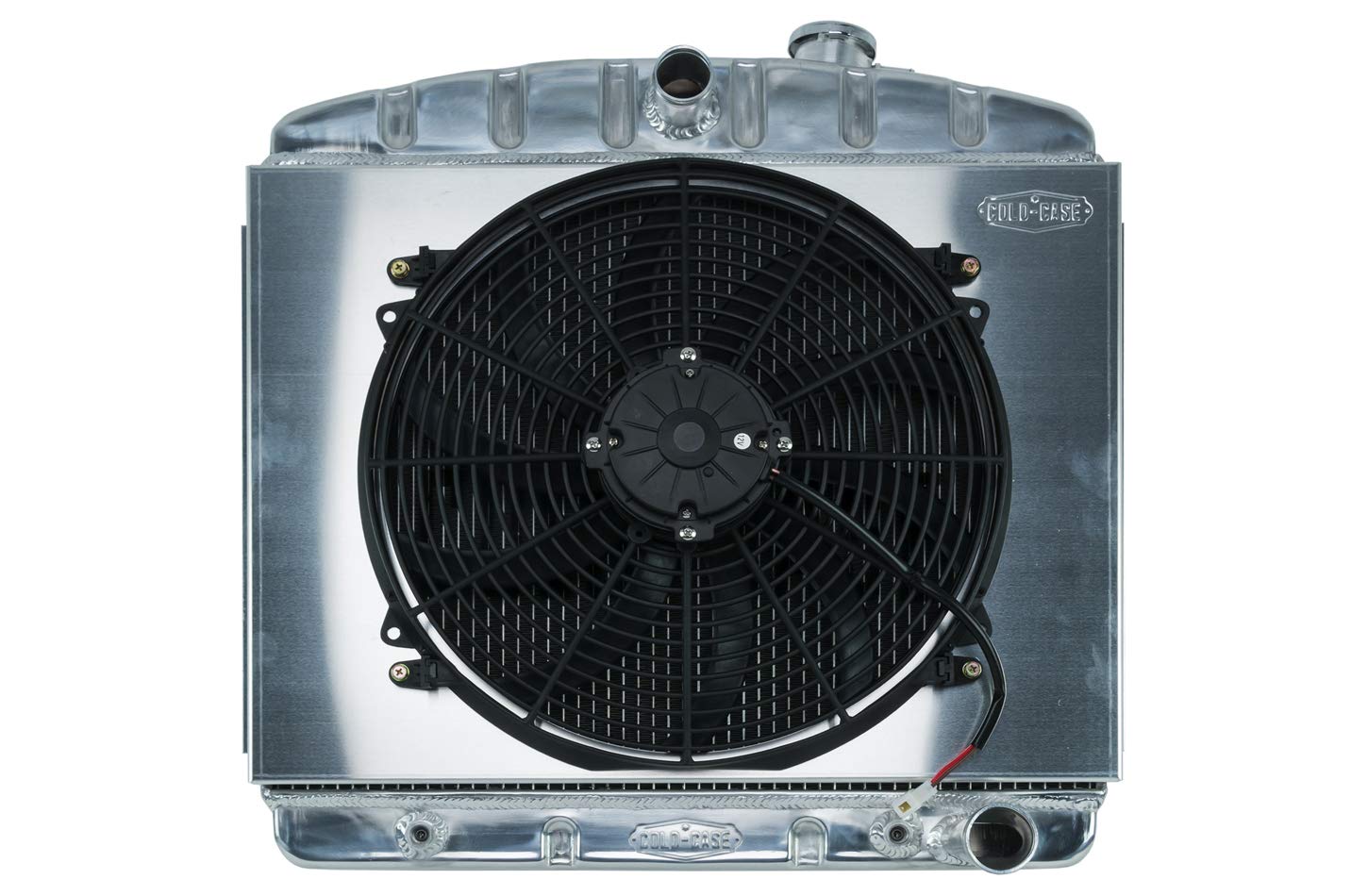 55-56 Tri-5 Chevy Radiator and 16in Fan Kit COLD - CASE 6 Cyl, Silver (CHT563AK)