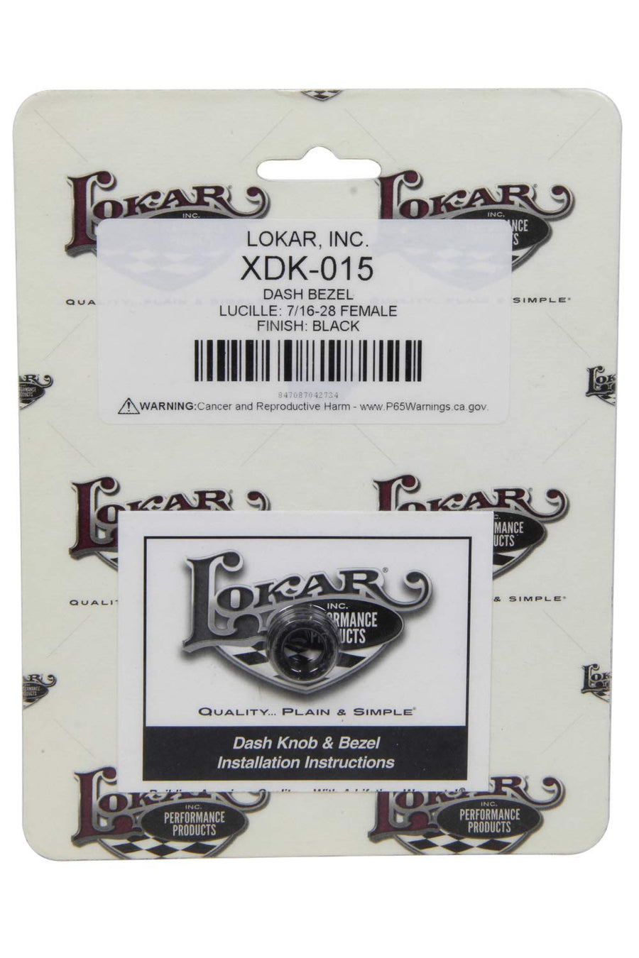 XDK-015 Lokar Performance Products Dash Bezel - Lucille - 7/16-28 Female - Black