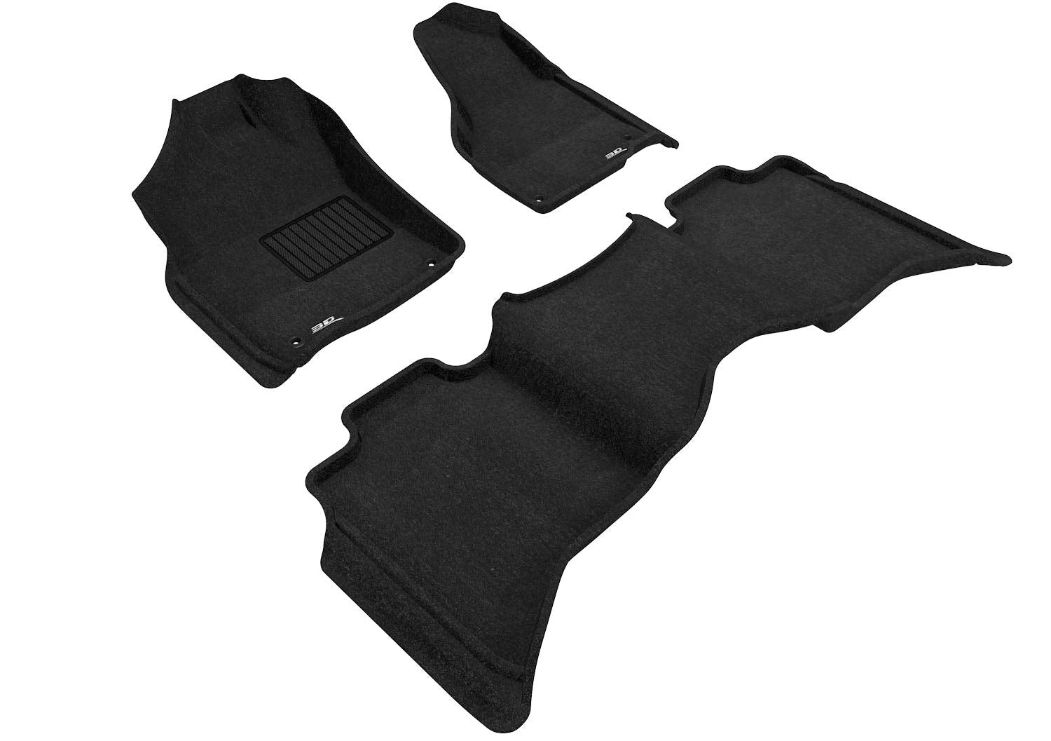 3D MAXpider Custom Fit All-Weather Carpeted Floor Mats for 2012-2021 Dodge RAM 15/25/3500 Crew CAB Elegant Series (1ST & 2ND Row)