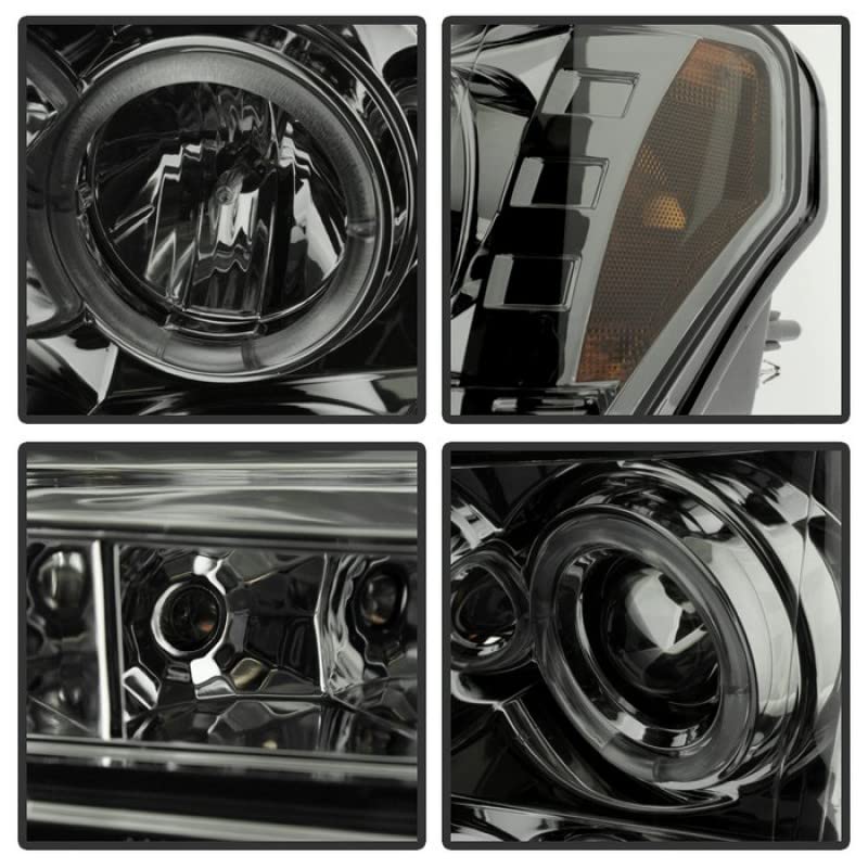 LED Halo Spyder Auto Projector Headlights Chrome/Smoked 5010254