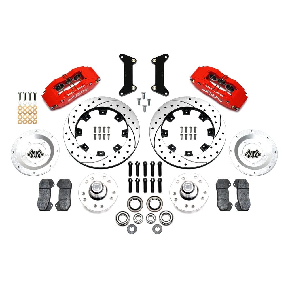 DP6A Wilwood Front Hub Kit,12.19", Drilled, Red