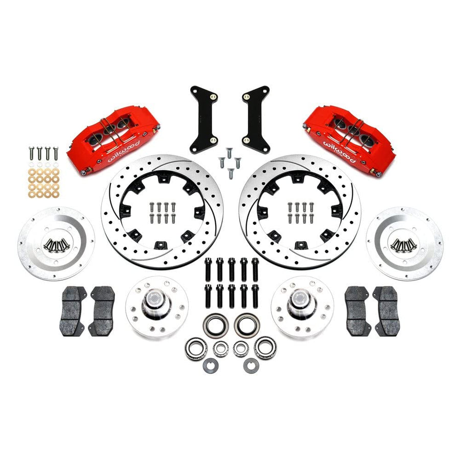 DP6A Wilwood Front Hub Kit,12.19", Drilled, Red