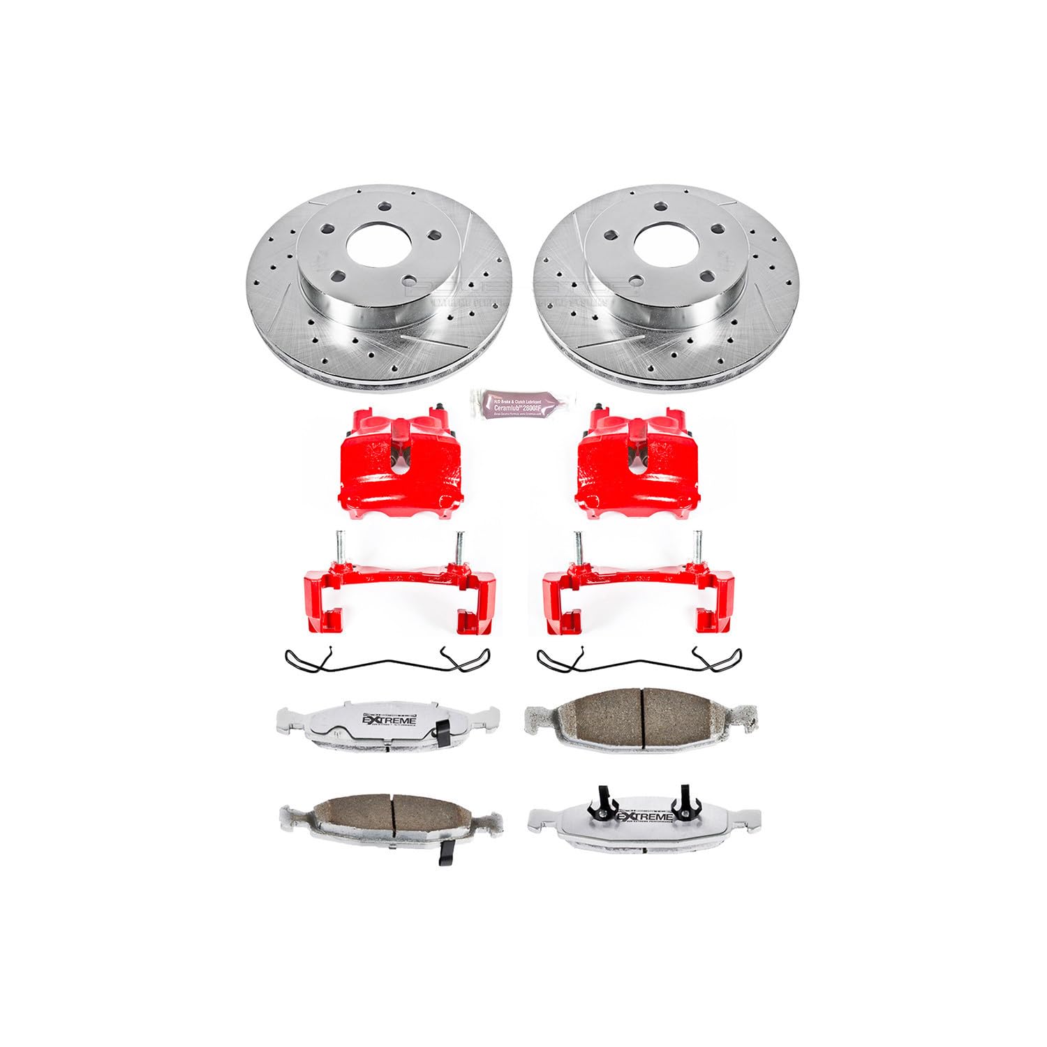 Power Stop Z26 KC2147-26 Front Street Warrior Brake Kit Jeep For Jeep Grand Cherokee 1999-2002 [Model Specific]