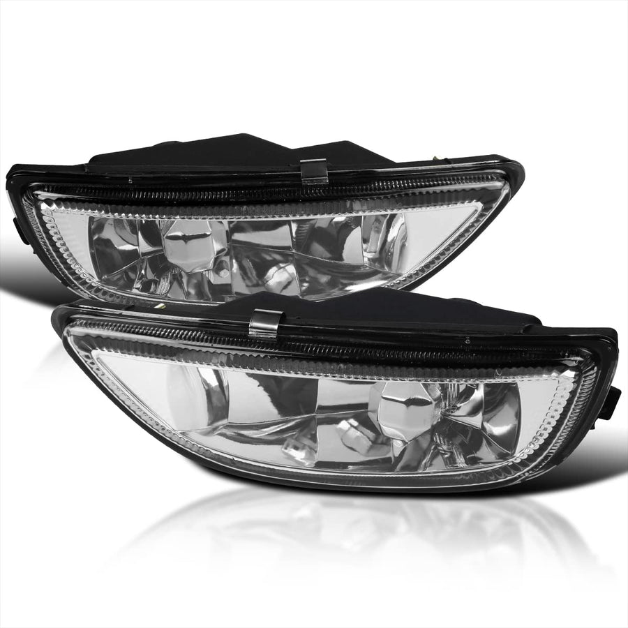Fog Lights SPEC-D TUNING Chrome + H3 Bulbs Compatible with 2001-2002 Toyota Corolla, L+R Pair Assembly