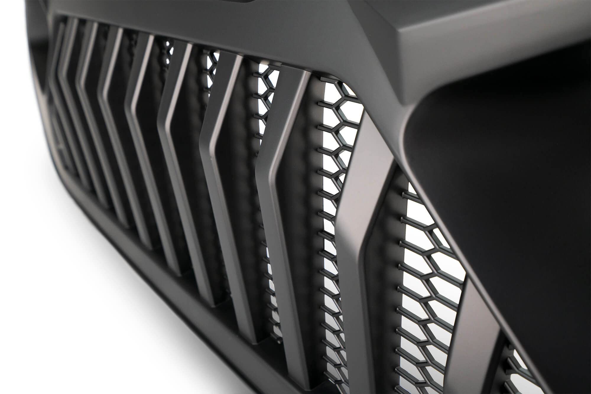 GRJL-01 | DV8 Offroad | ABS Grill Shell fits 2018-Current Wrangler JL and 2020-Current Gladiator JT | Aggressive Design | Customizable Flat Black Finish